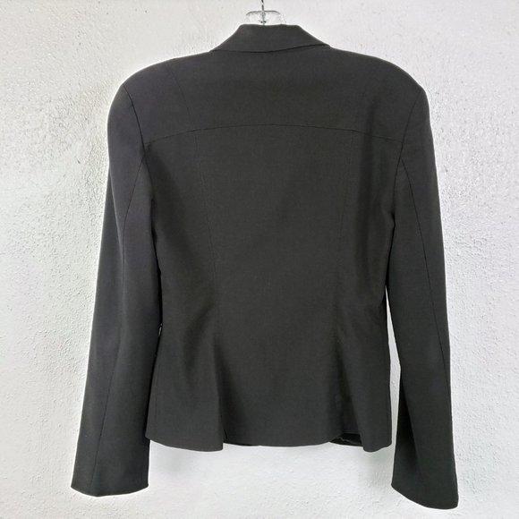 Rampage Women's Size M Black Lined Button Down Peplum Suit Coat Jacket Blazer - Picture 6 of 11